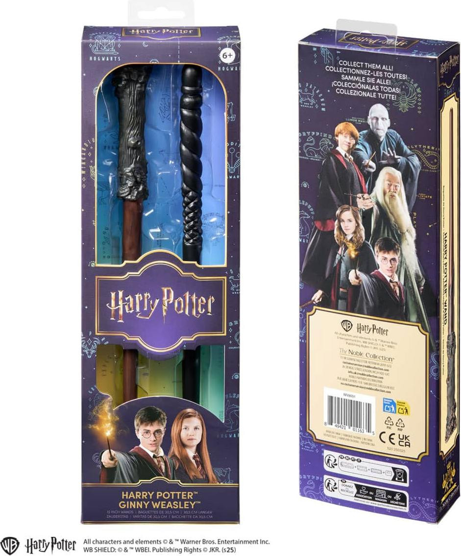Noble Collection Harry Potter Rollenspel Dubbelpakket met Toverstokken, Harry Potter & Ginny Weasley, 30 cm