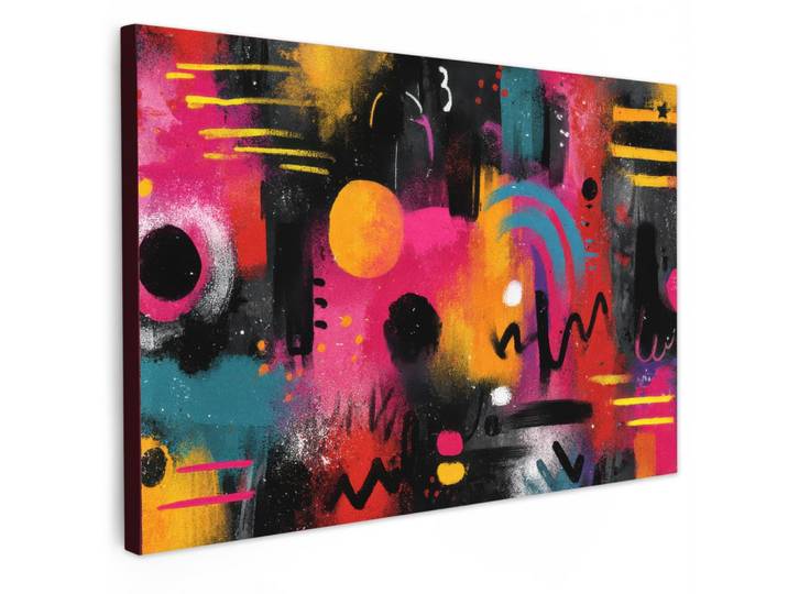LEINWANDBILD Farbflächen - Formen - Bunt - Abstrakt Wanddeko 90x60 cm
