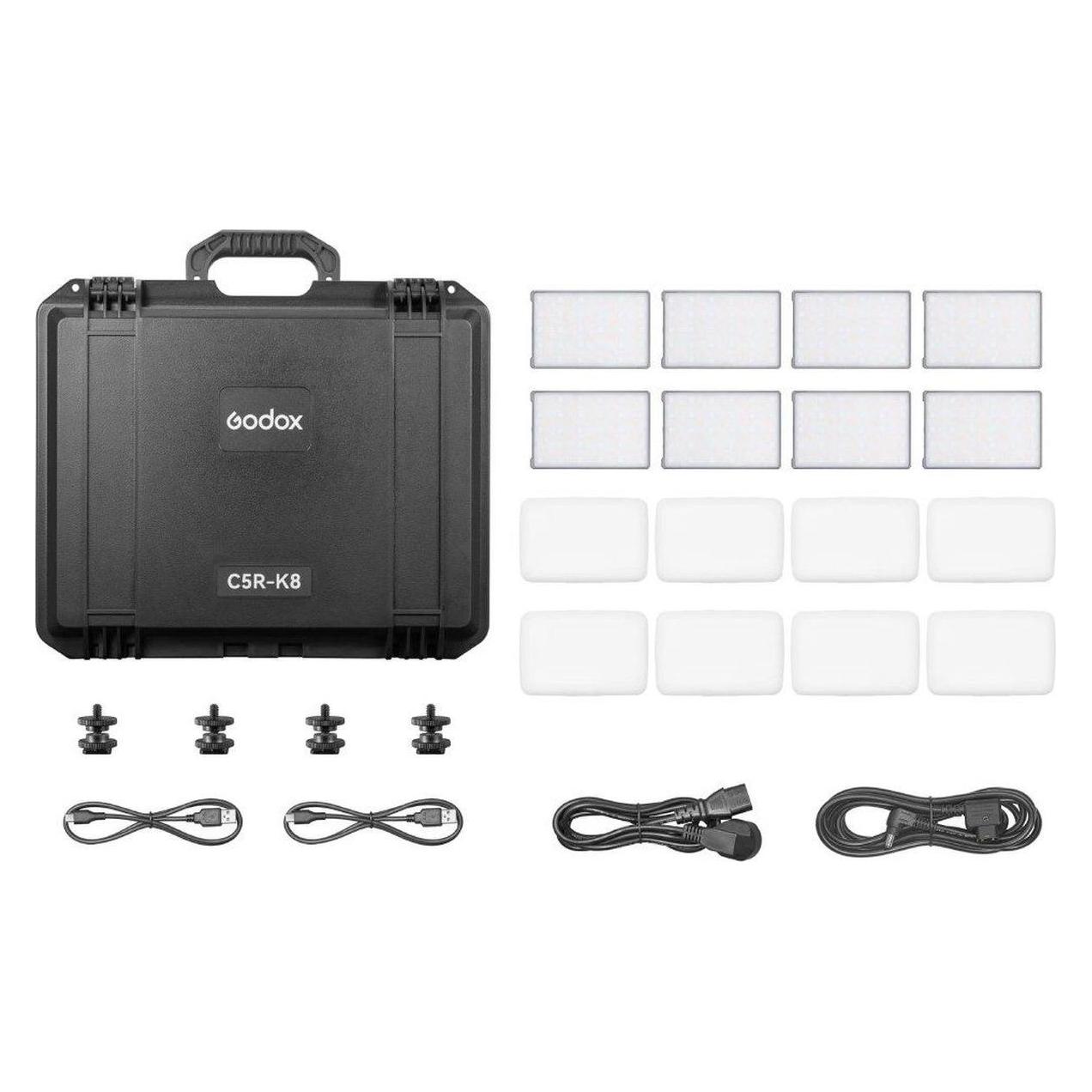 Godox C5R K8 Mobile RGB LED 8 Light Kit with Charging Case (Videoleuchte) (D258351)