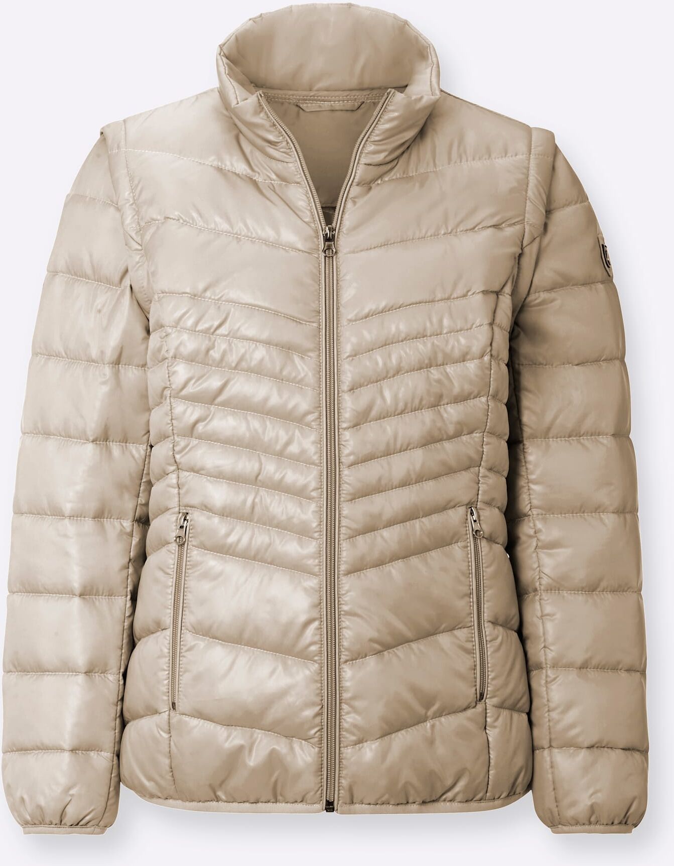 Steppjacke CASUAL LOOKS, Damen, Gr. 46, beige, 100% Polyester, unifarben, Jacken Steppjacke beige 46