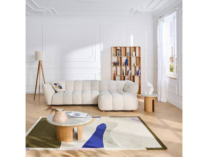 HABITAT - Table basse ronde finition mate - 80 cm - Crème - Pimoda