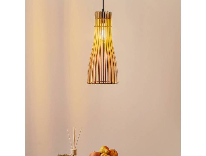 Holz Hängelampe Bottle TEMAR LIGHTING, dimmbar, Holz hell, für Wohn- / Esszimmer, Holz, Landhaus / Rustikal, Pendelleuchte