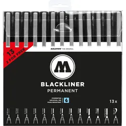 Molotow, Schreibstifte, Blackliner Permanent Komplettset 13-teilig (13x)
