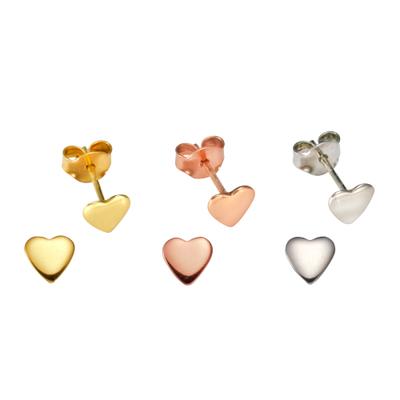 Ohrstecker-Set FIRETTI "Multipack Schmuck Geschenk Silber 925 Ohrringe Herz", bunt (gelbgoldfarben, roségoldfarben, silberfarben), Ohrringe, Damen, Silber 925 (Sterlingsilber)