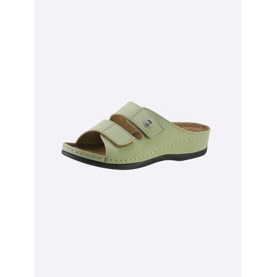 Pantolette FRANKEN-SCHUHE, Damen, Gr. 41, grün (pistazie), Lederimitat, Schuhe Pantolette
