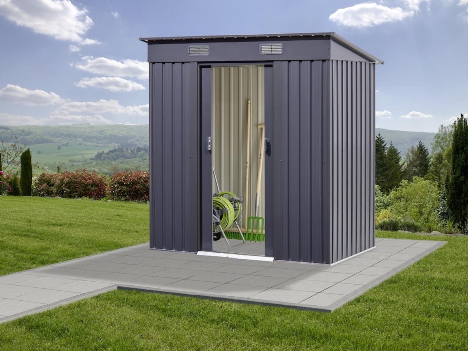 Gartenhaus mit Pultdach I 195 x 121 cm anthrazit