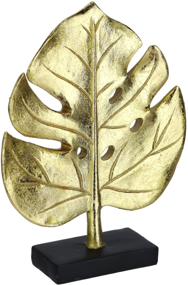 Unyqoos Abstracte gouden bladsculptuur voor moderne interieurdecoratie