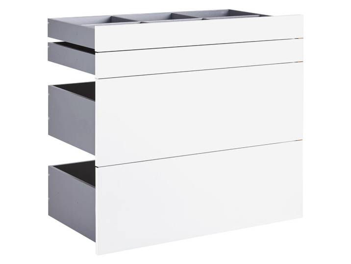 Hom`in Schubladenset, Weiß Hochglanz, 4-teilig, 90.9x82x46.8 cm, Schlafzimmer, Kleiderschränke, Schrankzubehör, Schubladen