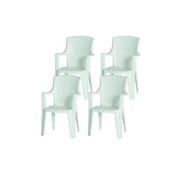 Siena Garden Stapelsessel 4er-Set  Eden ¦ weiß ¦ Maße (cm): B: 55 H: 91