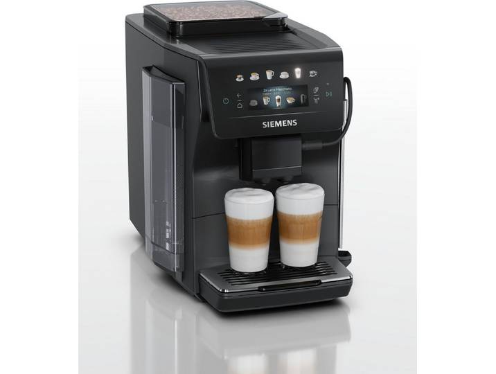 SIEMENS Kaffeevollautomat EQ600 TP601E09, 6 Getränke, XL-Getränke, bis zu 480ml, Kannenfunktion, Doppeltassenfunktion,Keramikmahlwerk, entnehmbare Brüheinheit, Schwarz