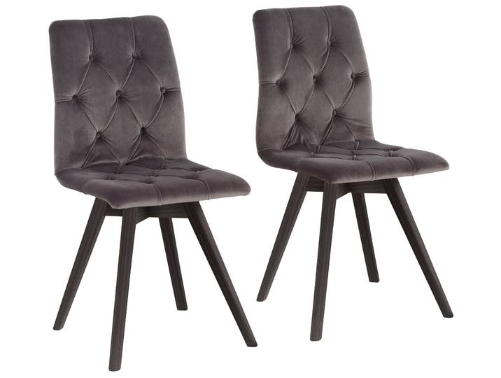Esszimmerstuhl GOODPRODUCT Rania , grau (grau, wenge), B:45cm H:91cm T:55cm, Holzwerkstoff, Massivholz, Polyester, Stühle, Esszimmerstuhl, mit Massivholzbeinen