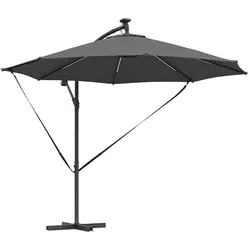 Helloshop26 - Moderner neigbarer Freiarmschirm 294 x 294 x 248 cm aus anthrazitfarbenem Polyester