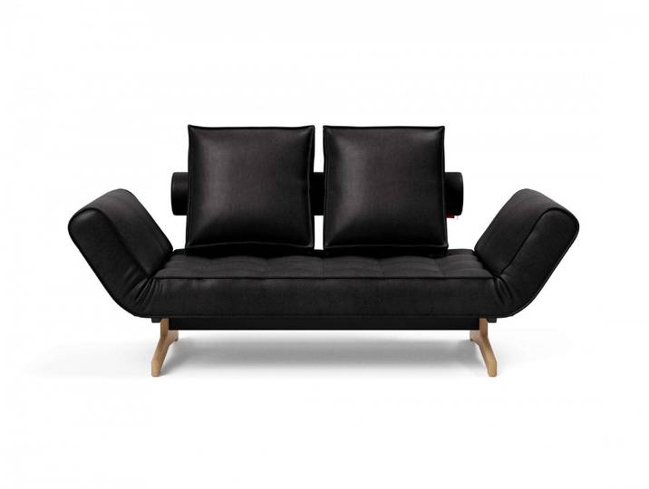 3-Sitzer INNOVATION LIVING ™ Ghia Schlafsofa, Couch mit Wohlfühl-Faktor , schwarz, B:178cm H:83cm T:93cm, Sofas, eine große Liegefläche mit geringer Stellfläche, beidseitig abklappbar