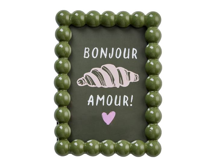 Cadre photo HAPPY WALLS Bubble Polyrésine Vert/Vert 13 x 17 x 1cm