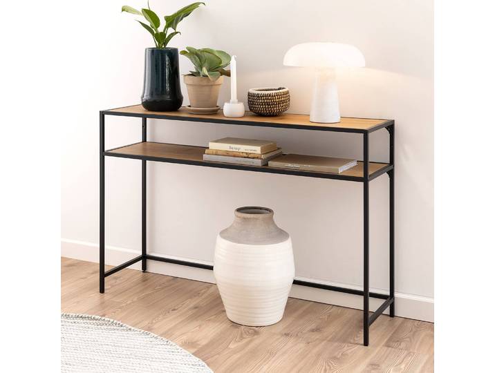 Console III 120 x 79 x 35cm Marron/Imitation chêne sauvage