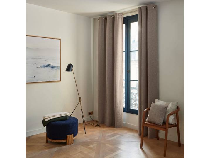 Rideau en chenille beige 136x280 cm