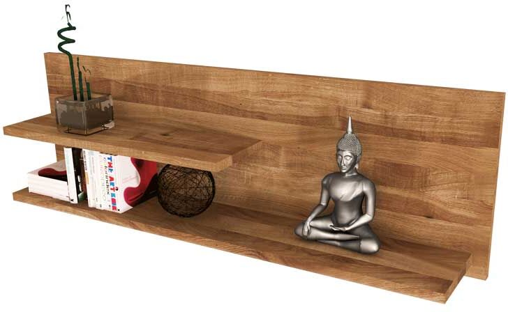 Pharao24.de Wandregal aus Wildeiche Massivholz 100 cm