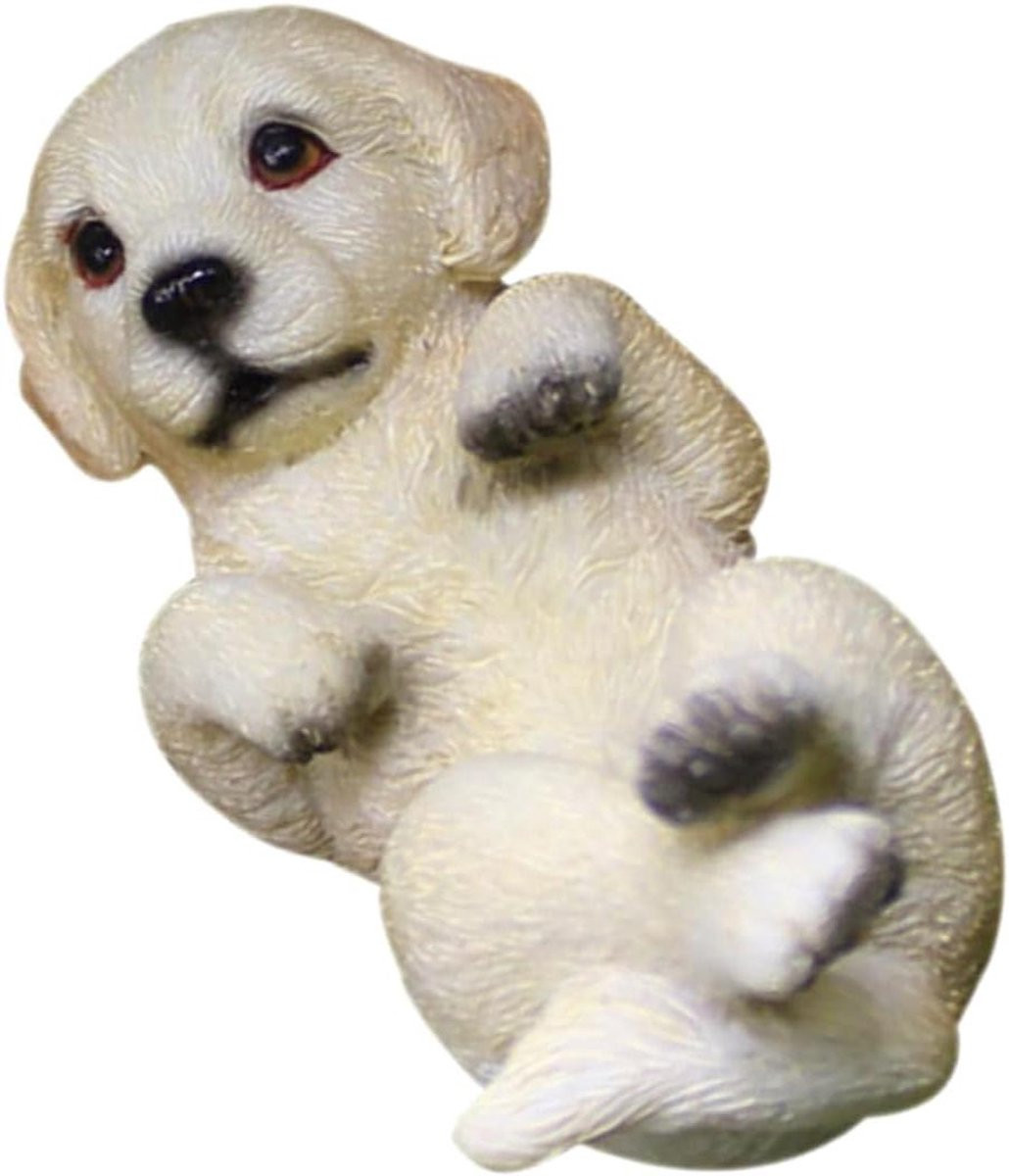 Gouden Golden Retriever Beeldje - Realistische Hond Miniatuur voor Tafeldecoratie - 7,5 cm