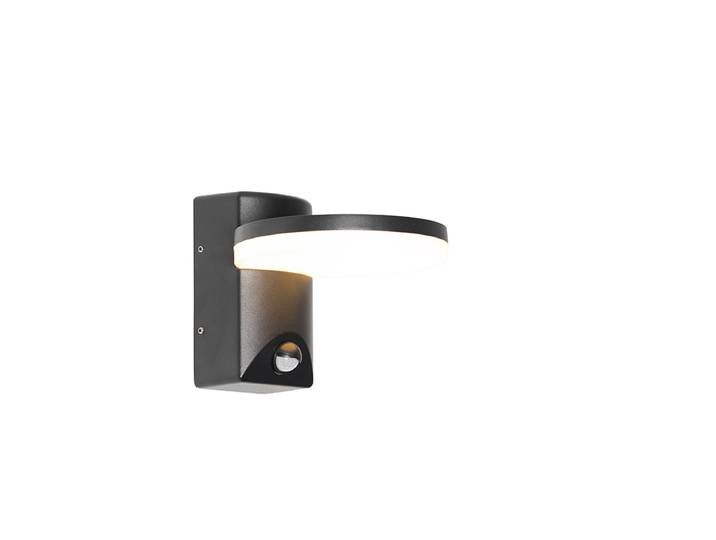 Applique murale extérieure noire avec LED intégrée IP54 détecteur