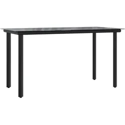 vidaXL Garten-Esstisch Schwarz 200x100x74 cm Stahl und Hartglas