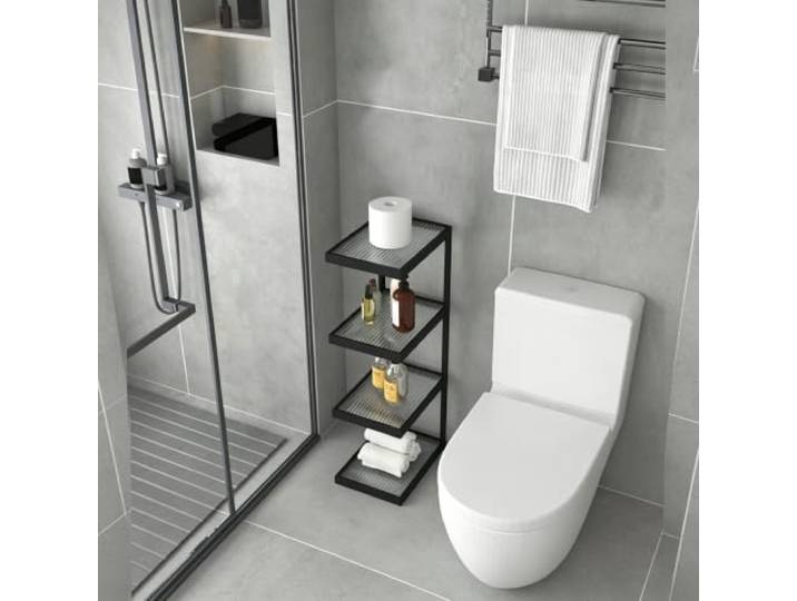 Weiwehome Schmales Organizer-Regal, moderner schmaler Beistelltisch Industrie Design, 2 Ablagen, platzsparend, vielseitig einsetzbar(Black,35.4in*13.8in*7.9in)