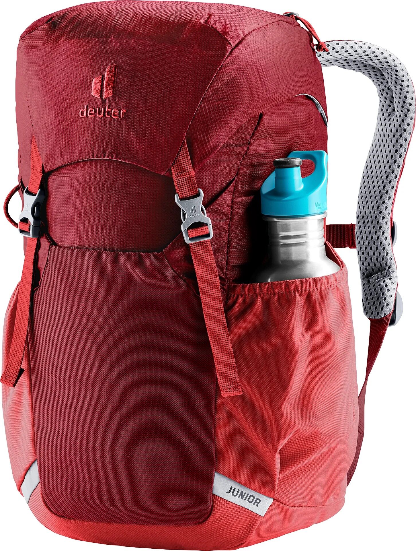 Kinderrucksack DEUTER "JUNIOR 18 L", rot (masala, cherry), Rucksäcke, Damen, B/H/T: 23cm x 41cm x 20cm, Obermaterial: 100% Polyester, unifarben, Kinderrucksack, für Kinder und Jugendliche, mit 18 Liter Volumen, B:23cm H:41cm T:20cm masala, cherry B/H/T: 2
