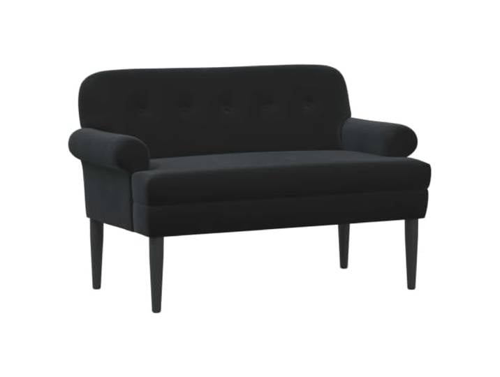HBBMGYD Sofa Love Seat Samt gepolstert schwarz Samt aus 100 % Polyester, Rahmen aus Holz, Schaumstoffkissen, Schlafzimmer, Wohnzimmer, einfache Montage