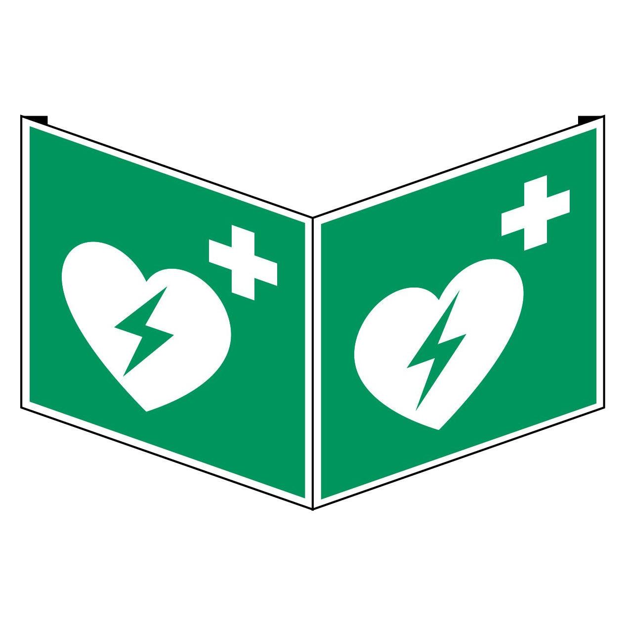 Brady ISO Sicherheitskennzeichnung - Defibrillator (PIC E010-203X203-VPVC-CRD/1)