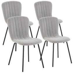 STUHL 4er-Set Lucky hellgrauer Stoff