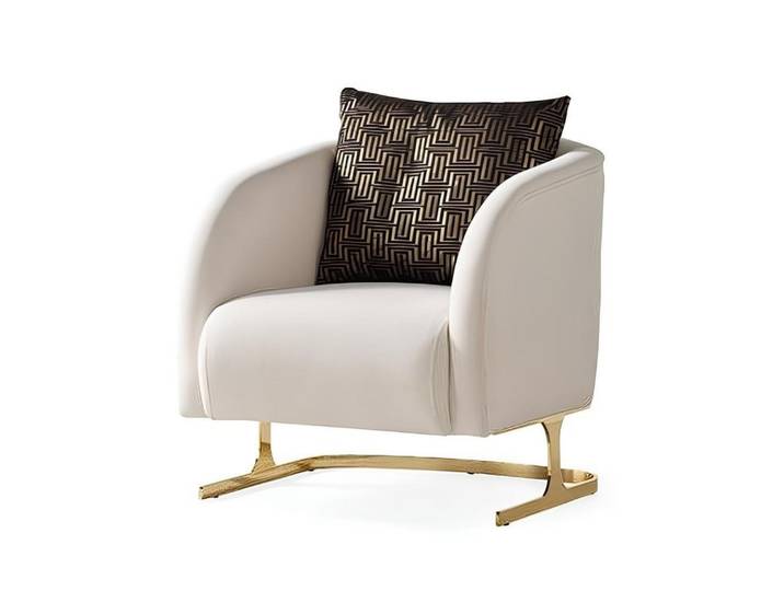 JVmoebel Sessel Weißer stilvoller Sessel Stoffsessel Polstermöbel für das Wohnzimmer (1-St)