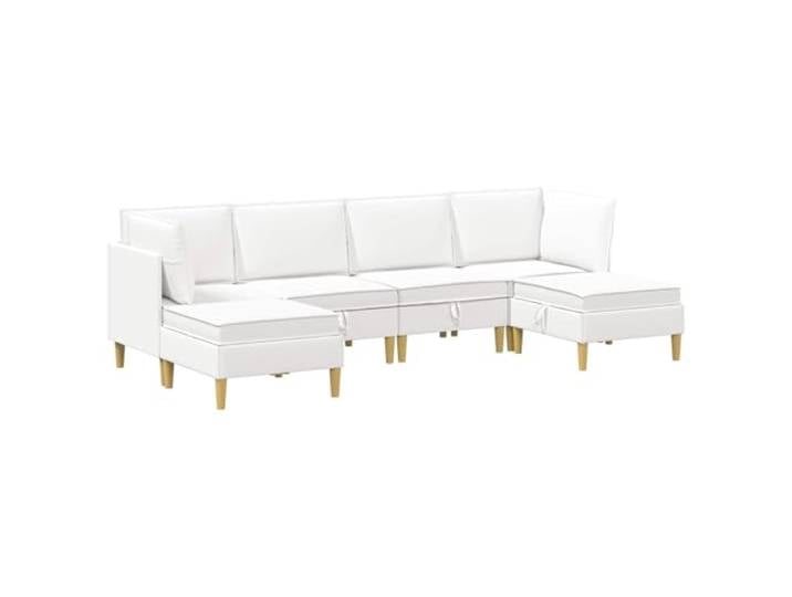 Makastle Modulares Sofa-Set mit Stauraum 6-TLG. Weiß Stoff