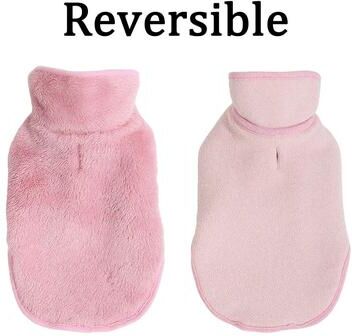 Uplift Picks Reversible Fleece Cat Jacket Adjustable High Neck Winter Coat For Sphynx Kittens pink m