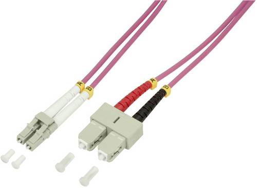 LogiLink FP4LS01 Glasfaser LWL Anschlusskabel 1.00m Violett 50/125 µ Multimode OM4