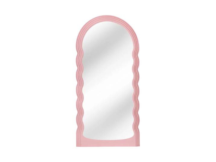 Grosser Design Wandspiegel „Wave“ Pastell Rosa Invicta Interiors