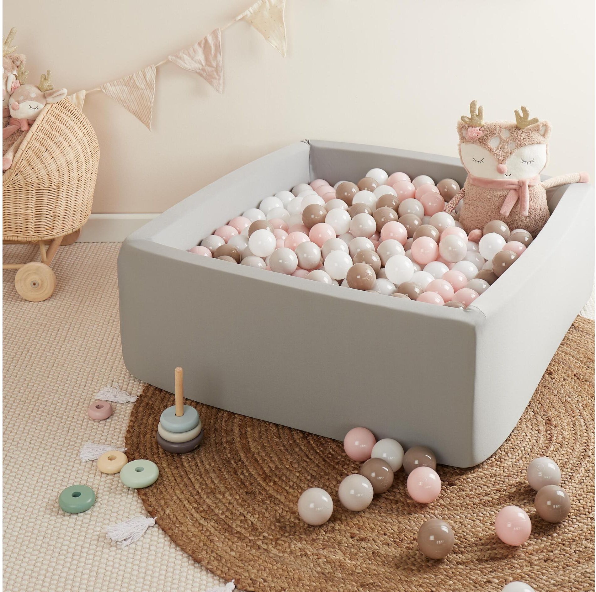 Bällebad BIECO "für Bällebad", Kinder, rosa (grau, rosa, weiß), Kunststoff, Bällebäder Bällebad grau, rosa, weiß Einheitsgröße