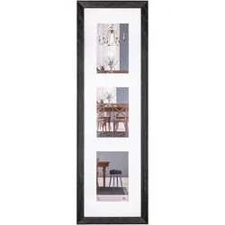 Walther Design, Bilderrahmen, Fiorito dunkelgr.3x10x15 Holz inkl. Passepartout EF315VD (17.80 x 60.80 cm)