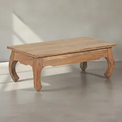 KADIMA DESIGN Couchtisch KANADA: Opium-Form, Massivholz, Akazienholz, handgefertigt, pflegeleicht.