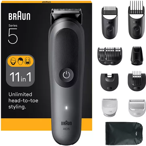 Braun AIO5560 11in1 Beard & Hair Clipper Multi-Grooming Kit, New