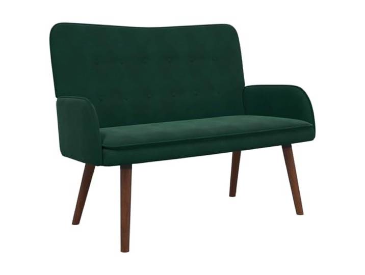 Makastle 2 Sitzer Sofa Couch Dunkelgrün 115 x 61 x 87 cm Samt