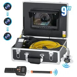 VEVOR Kanalkamera mit 512-Hz-Ortung, 30 m, 9-Zoll-Rohrinspektionskamera mit Selbstnivellierung, 36-facher Zoom, Endoskop mit 12 LEDs, 32-GB-Karte, IP68 wasserdichte Schlangenkamera für Kanalrohre