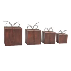 Metall-Deko Geschenkpakete, 4er Set