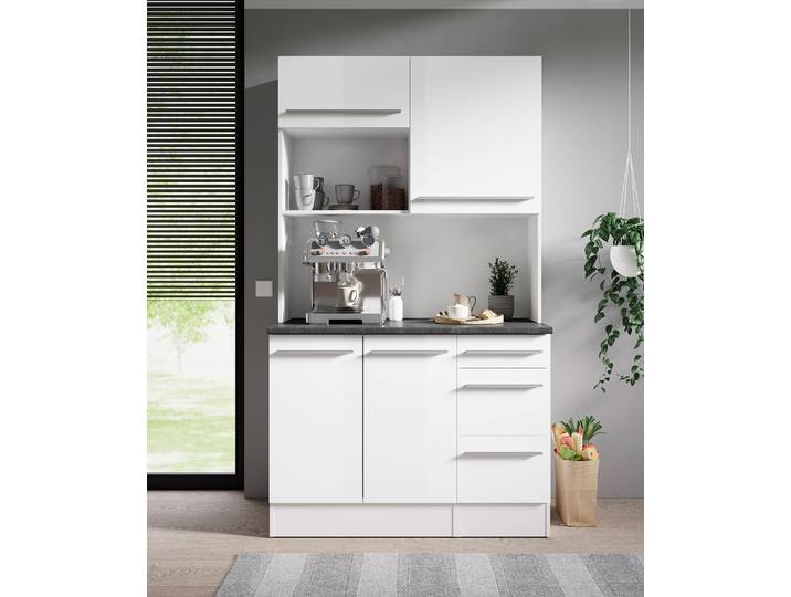 Buffet 120 x 211 x 60cm Weiß/Hochglanz Weiß