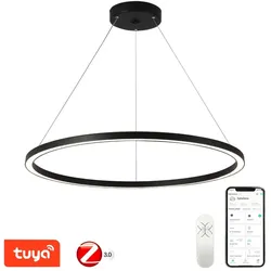 Immax 07158-B80 LED Pendelleuchte Neo Fino 1x60W | 4200lm | 2700-6500K - dimmbar, Fernbedienung, intelligent, schwarz