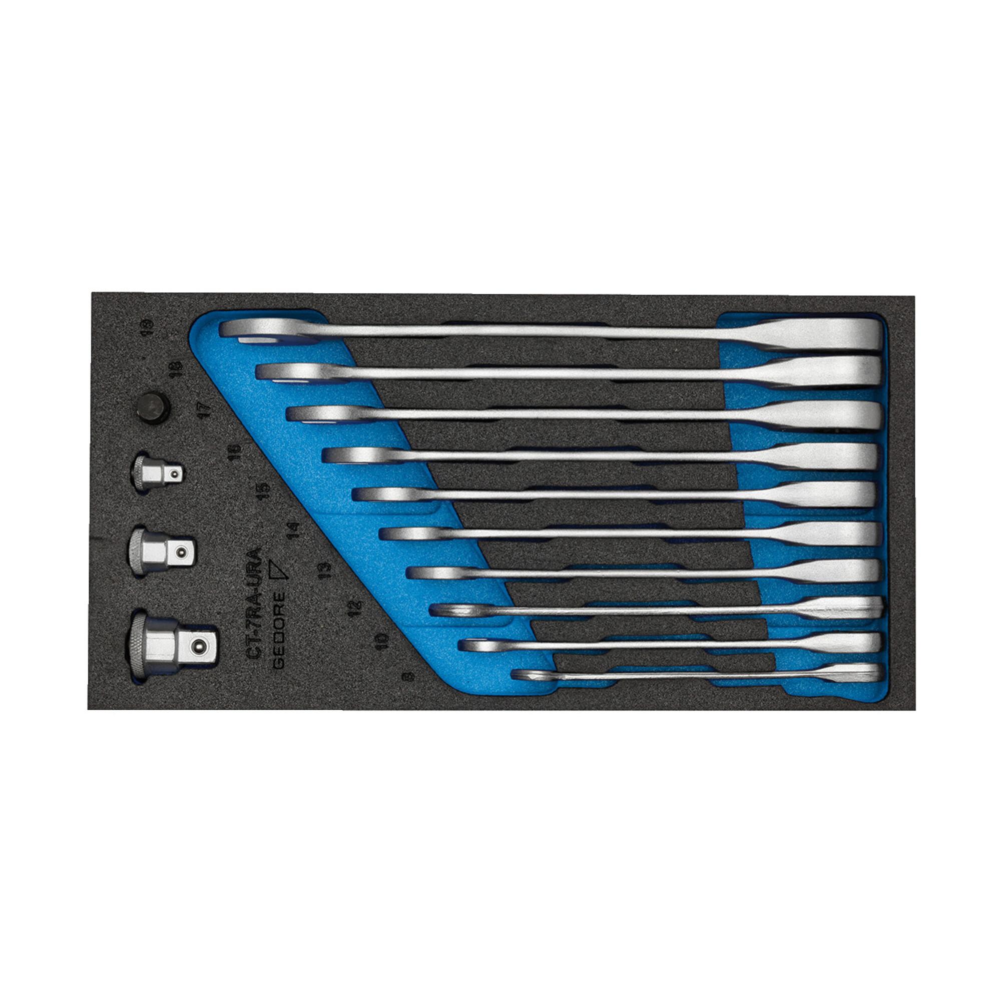 Gedore 1500 CT1-7 RA Satz Maulschlüssel mit Ringratsche in Check-Tool-Modul (2327686)