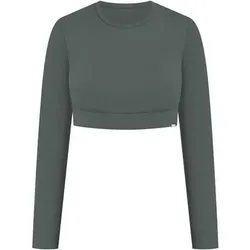 SMILODOX Crop Longsleeve Tisha, Größe S in Grün Grün