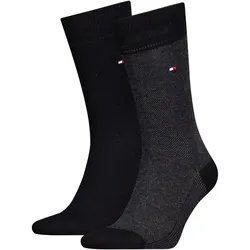2er Pack TOMMY HILFIGER Birdseye Socken Herren 002 - black 43-46