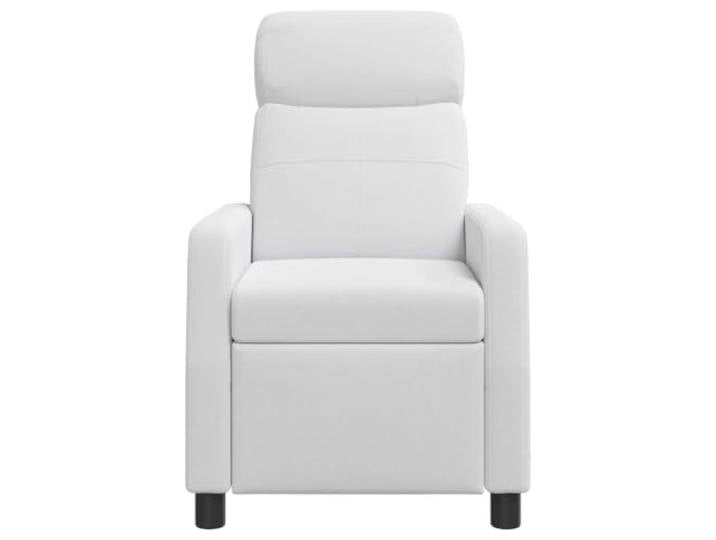Sessel Recliner Weiß aus Polyestergewebe mit verstellbarer Rückenlehne Verstellbarer Winkel, flache Armlehnen, Reißverschluss, moderner Minimalismus, Metallgestell
