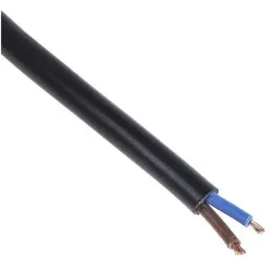 RS PRO Netzkabel HO3VV 2x0.5mm 100m (100 m), Stromkabel, Schwarz