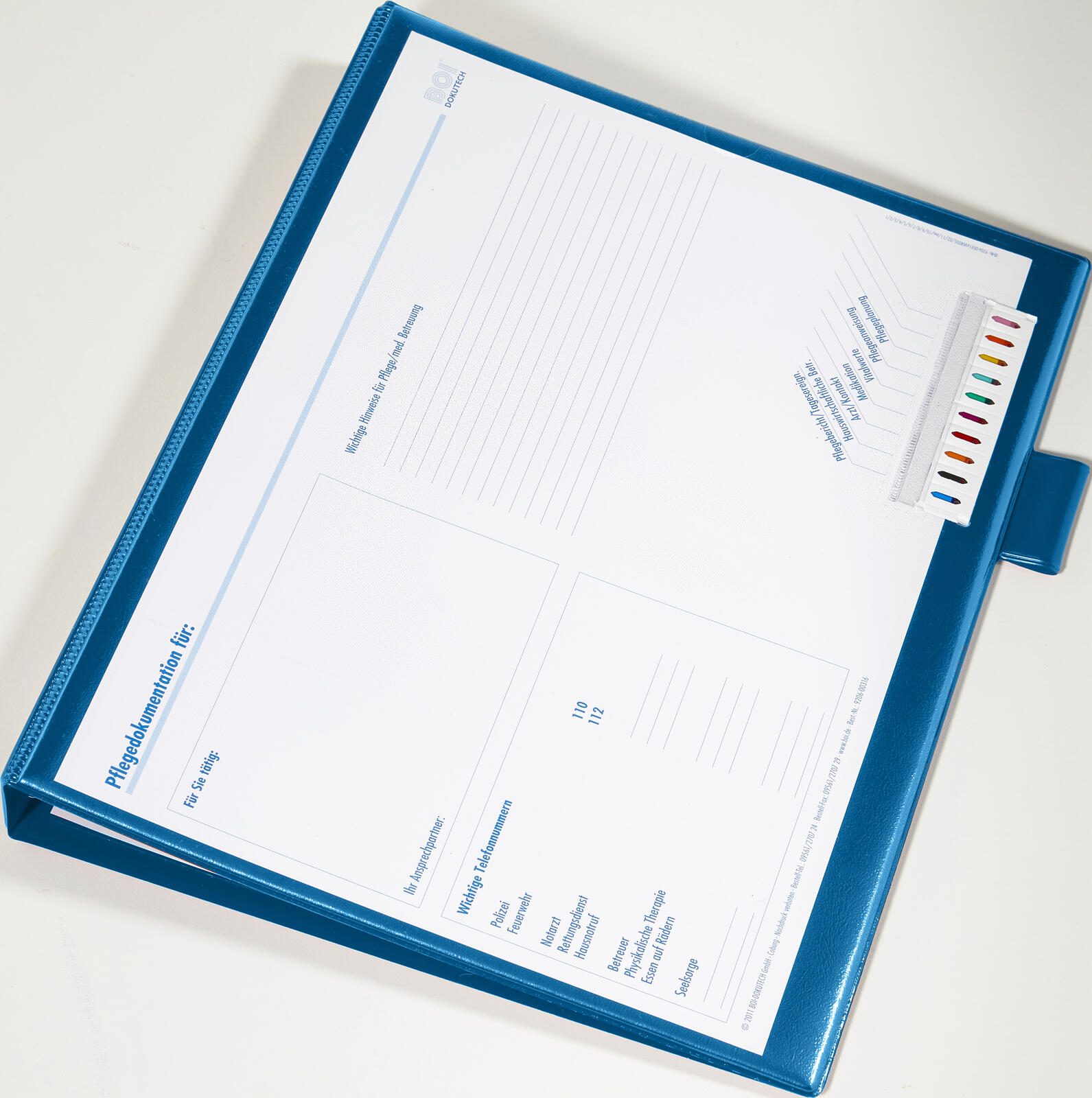 BOI DOKUTECH Patienten-Dokumentationsmappe 2-Ringe DIN A4 3.5 cm blau 9208-00884-B