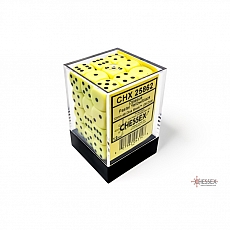 Chessex Würfel - 12mm - Opaque Pastel Yellow/black (Würfelset 36 x W6) 297098